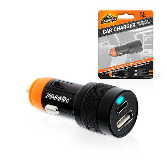 Type C & USB-A Dual 3.1 AMP Car Charger