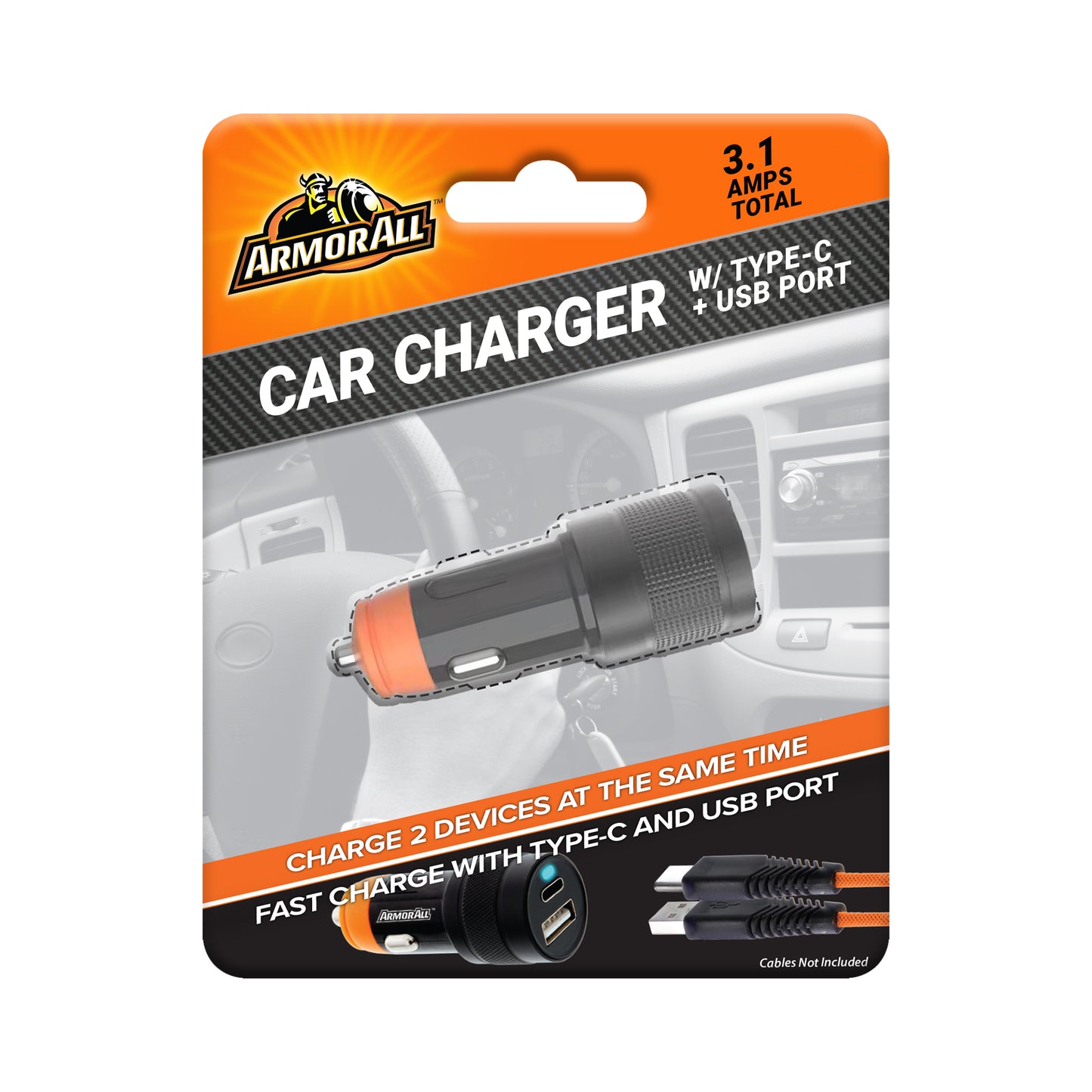 Type C & USB-A Dual 3.1 AMP Car Charger