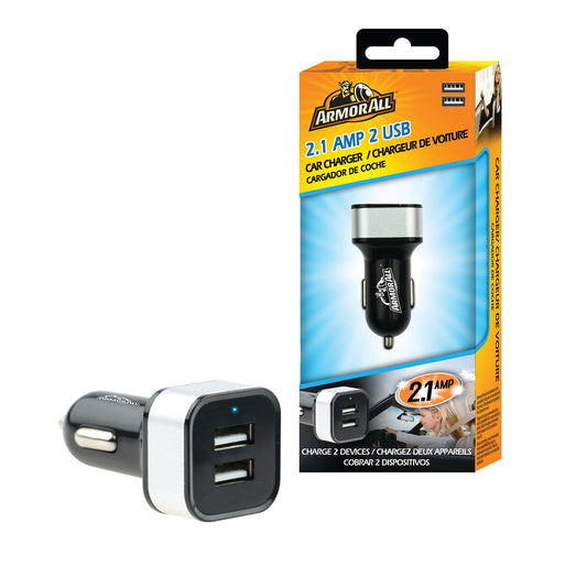 2-Port Car Charger, Powers Up Two Devices Simultaneously