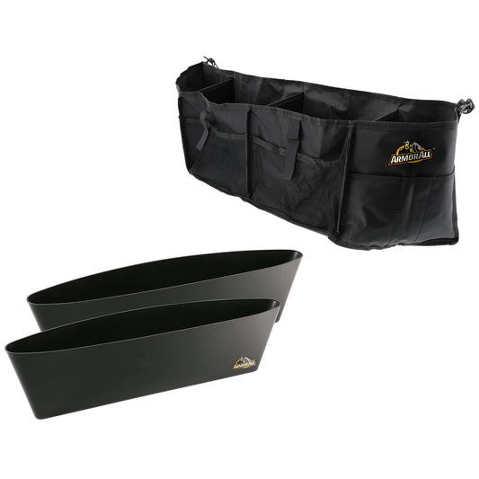 Car Organizer Bundle: 12 Compartment Trunk Organizer + 2-In-1 Seat Organizer