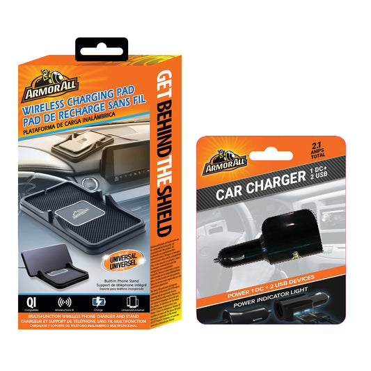 Car Charging Bundle: Wireless Charging Pad and 2.1 amp Car Charger Adapter