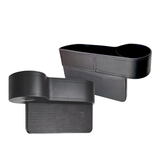 Black Car Seat Organizer, Seat Gap Pocket with Cup Holder, Holds Cups, Smartphones