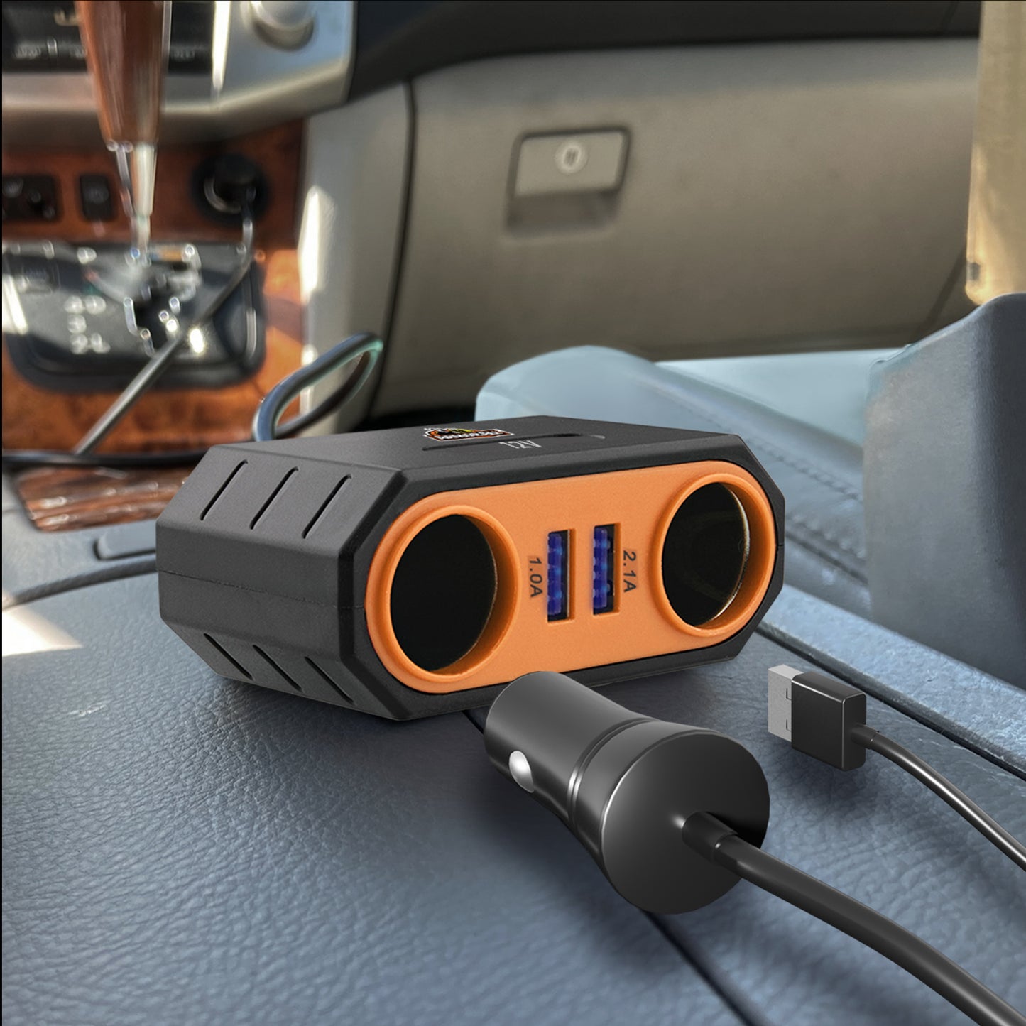 Multi Port Car Plug 2 DC 4 USB 12V Power Station LED Indicator