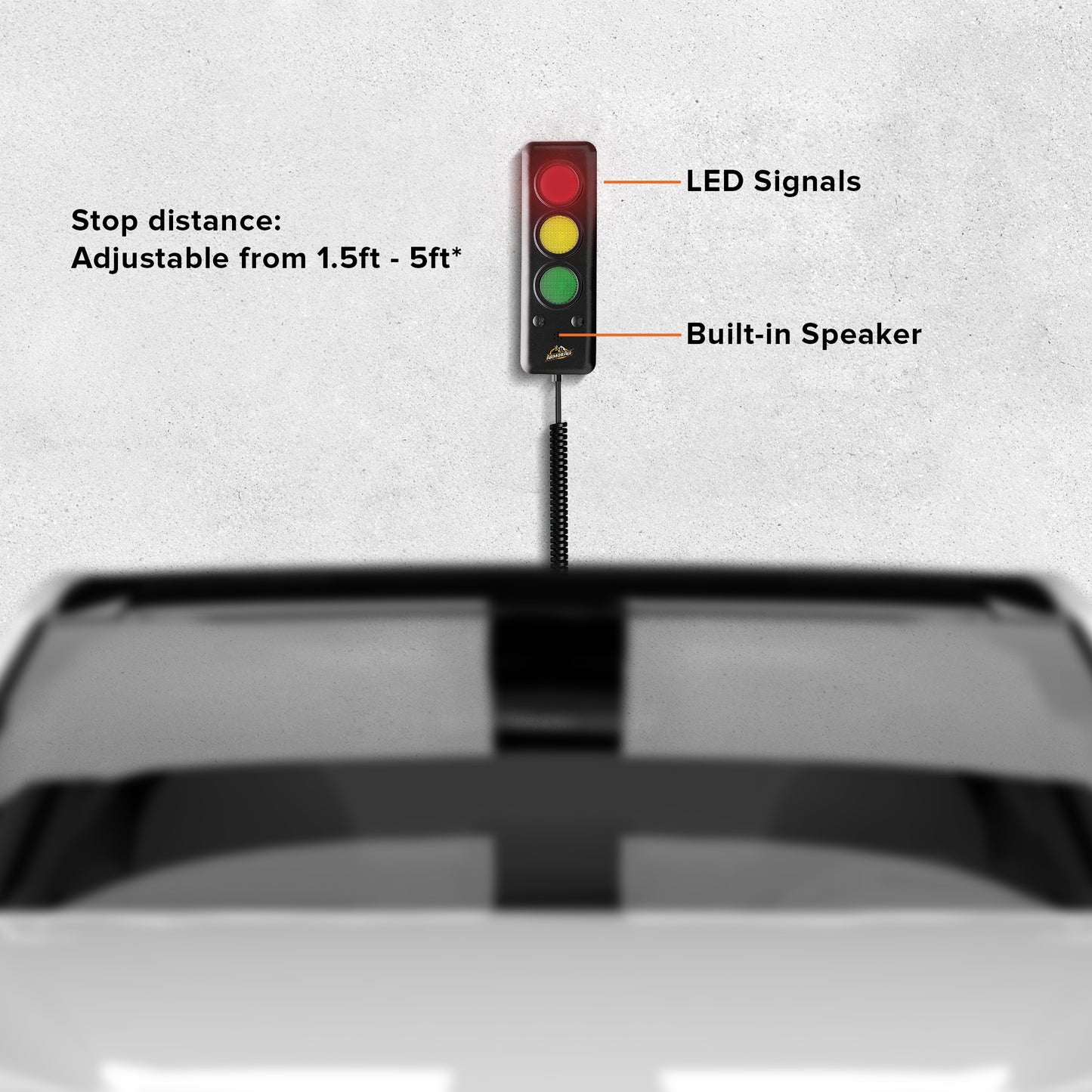 Advanced Garage Parking Sensor Aid with LED Light, Color Changing Distance Indicator