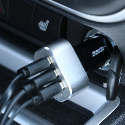 3-Port 4.4 Amp Car Charger with Built-In LED Indicator