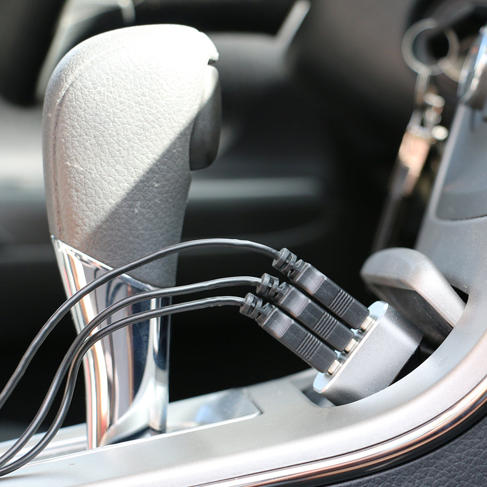 3-Port 4.4 Amp Car Charger with Built-In LED Indicator