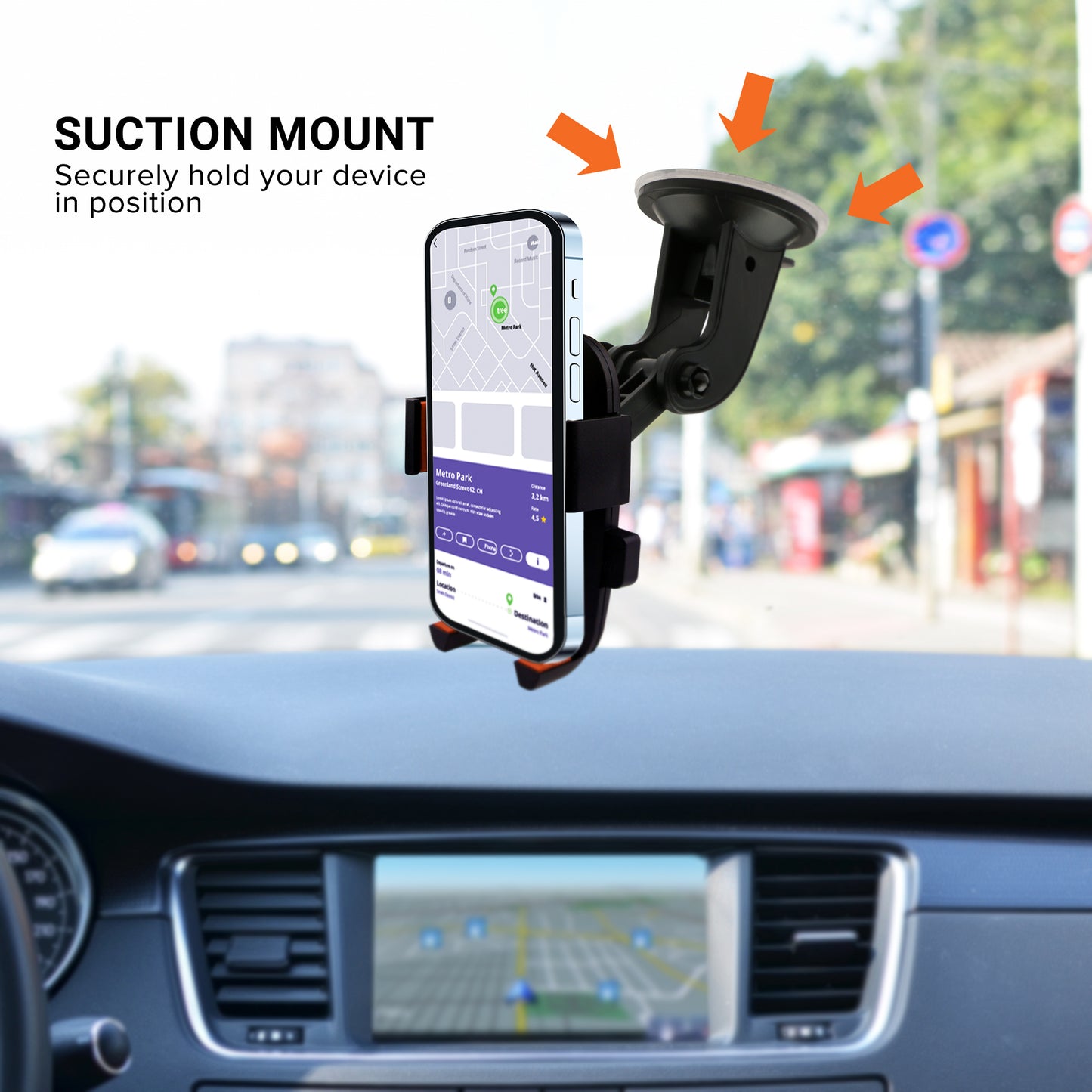 2-Pack Universal Smartphone Mount with Dashboard, Windshield and Air Vent Mounting System