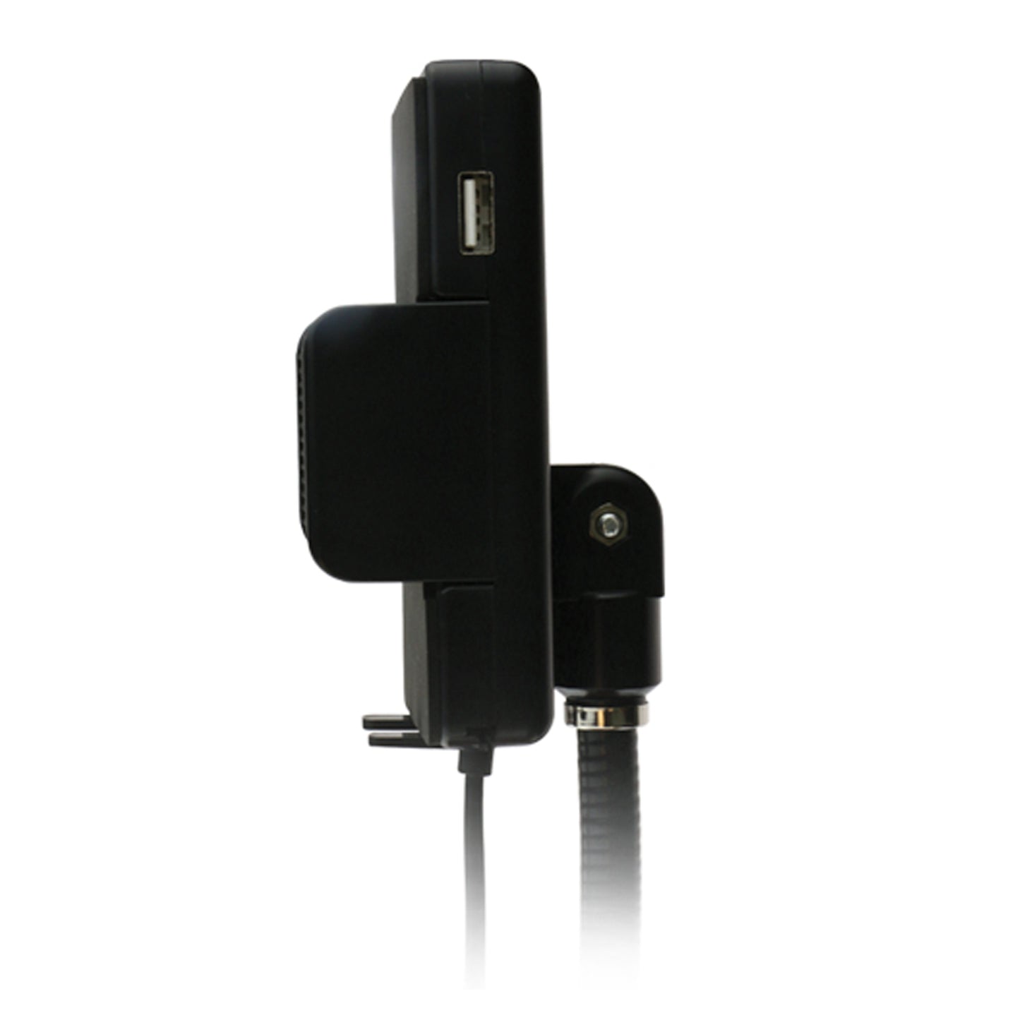 Flexible Gooseneck USB Port Smartphone Mount with LCD Screen, Quick Scan, Charge your Device