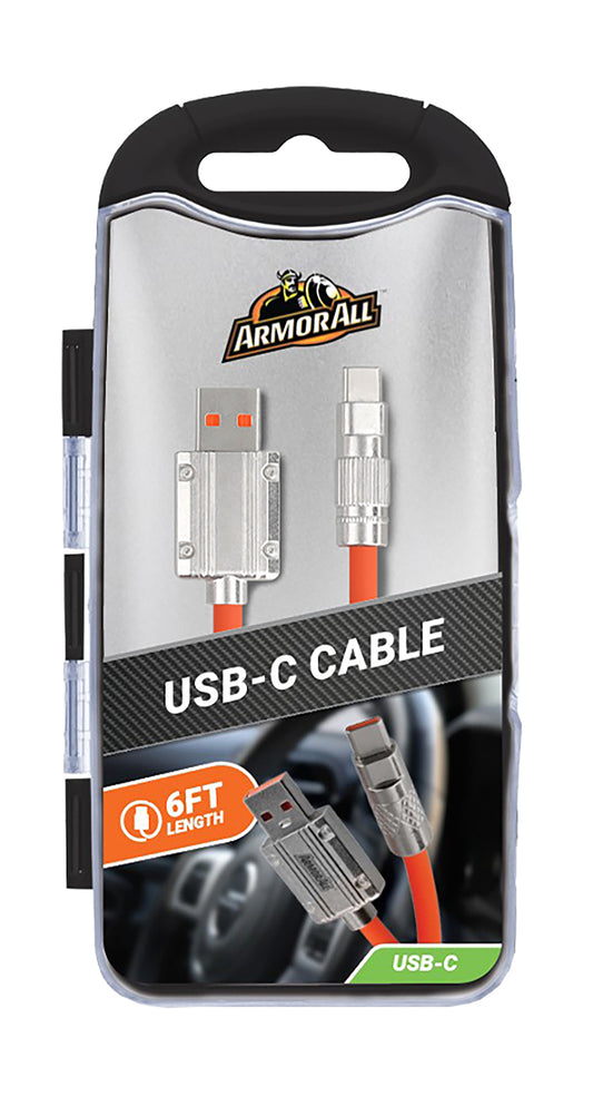 2 Pack 6ft Rugged USB-C to USB-C + USB-A to USB-C Cable, Tangle-Free with Storage Case