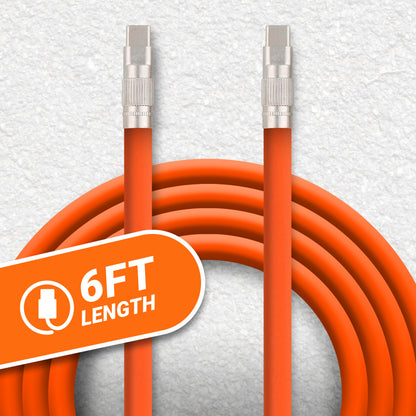 6FT Rugged Type-C to Type-C Cable, Mobile Device Charging