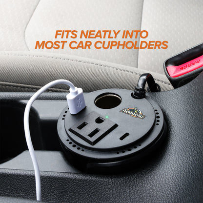 150W Cup Holder Multi-Device Power Inverter, 4 Ports in 1