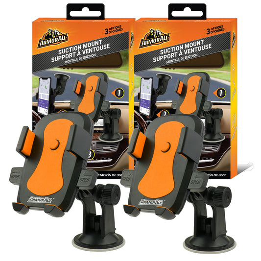 2-Pack Universal Smartphone Mount with Dashboard, Windshield and Air Vent Mounting System